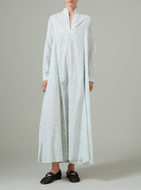 Parvati Voile Kaftan - Elizabethan Block print - Mint