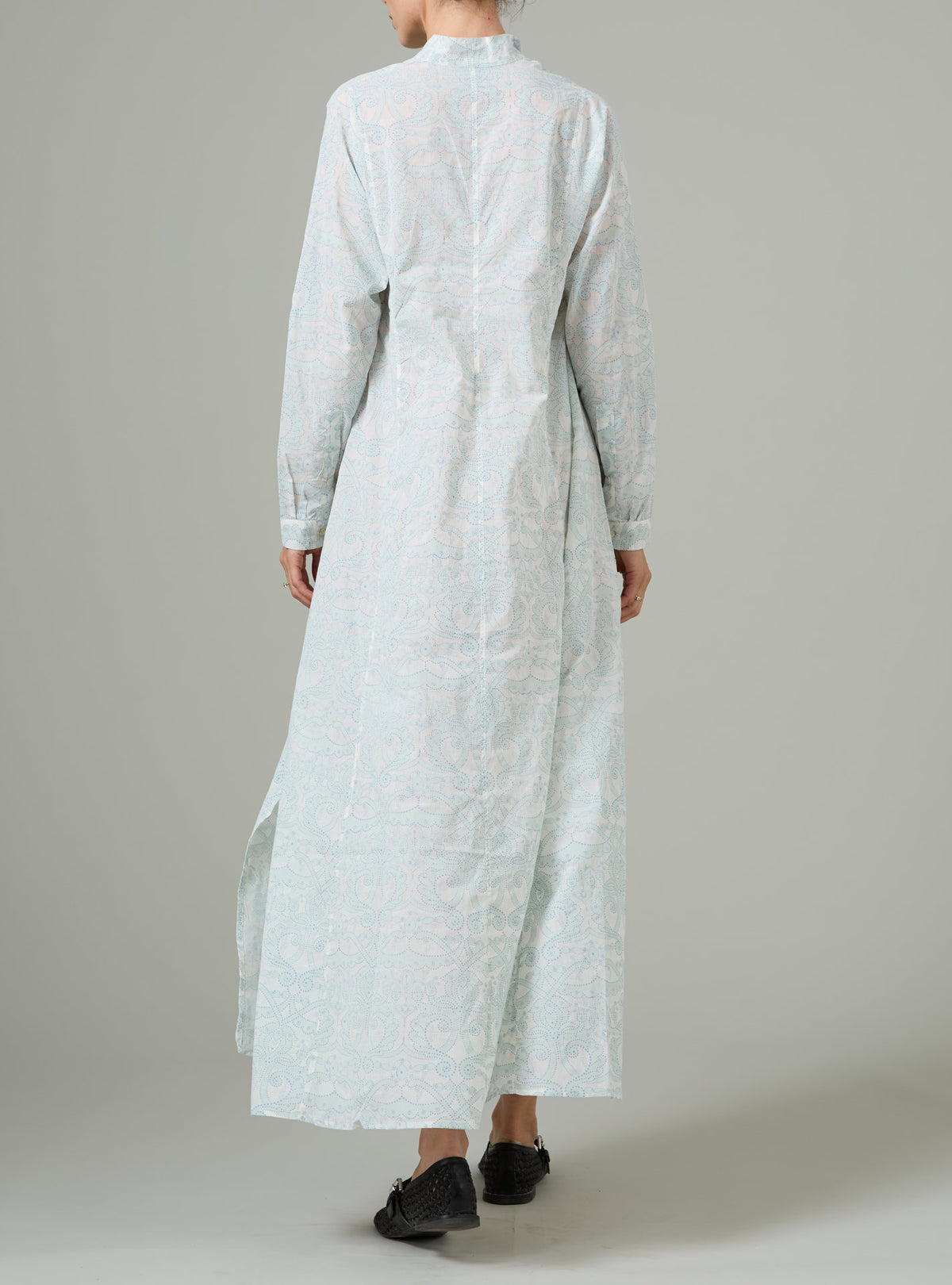 Parvati Voile Kaftan - Elizabethan Block print - Mint