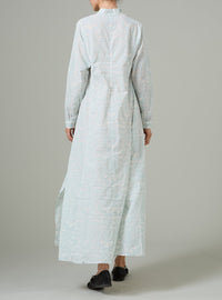 Parvati Voile Kaftan - Elizabethan Block print - Mint