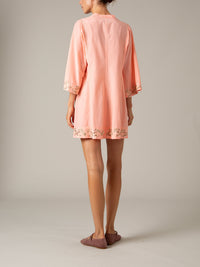 Rachel Mini Kaftan - Palazzo Embroidery - Dawn Pink