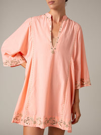 Rachel Mini Kaftan - Palazzo Embroidery - Dawn Pink