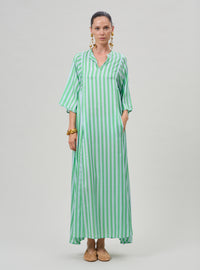 Rachel Kaftan - Bouboulina Stripes - Emerald & Light Grey