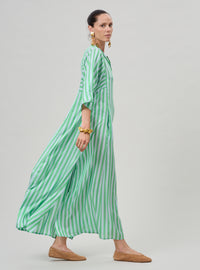 Rachel Kaftan - Bouboulina Stripes - Emerald & Light Grey