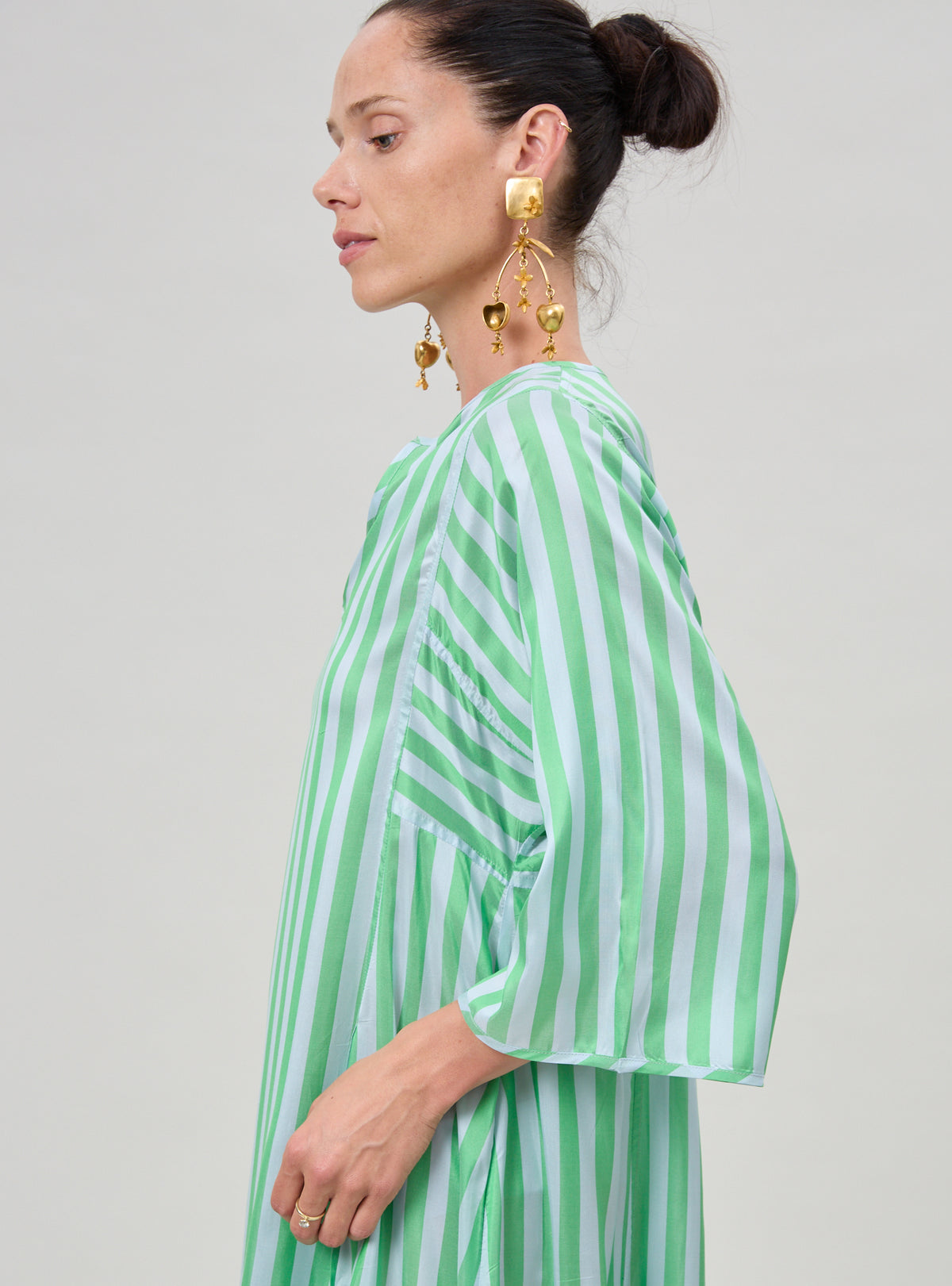 Rachel Kaftan - Bouboulina Stripes - Emerald & Light Grey