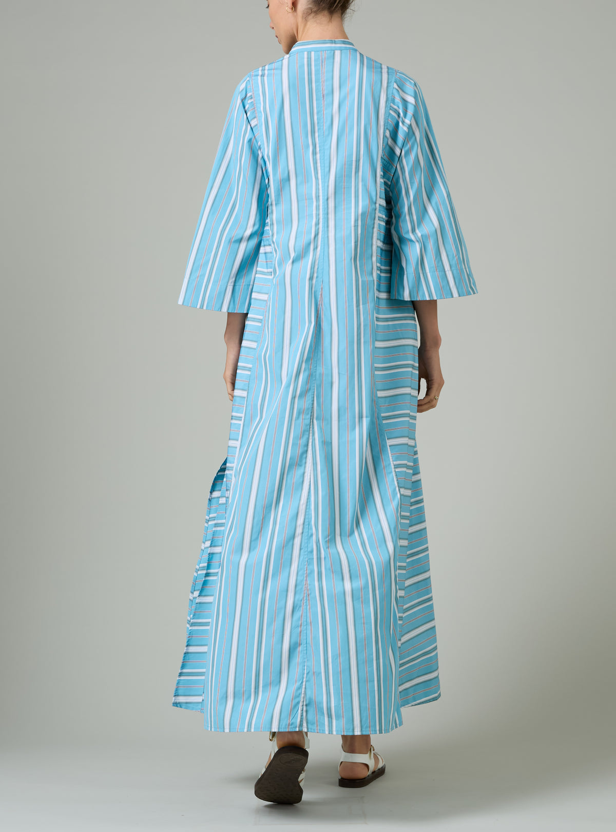 Rachel Long dress - Lagoon & White - Capri Stripes