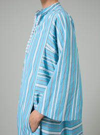 Rachel Long dress - Lagoon & White - Capri Stripes