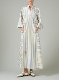 Rachel Long dress - Yellow & Grey - Capri Stripes