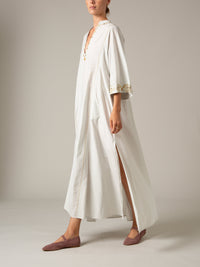 Rachel long Kaftan - Palazzo Embroidery - Nile Green