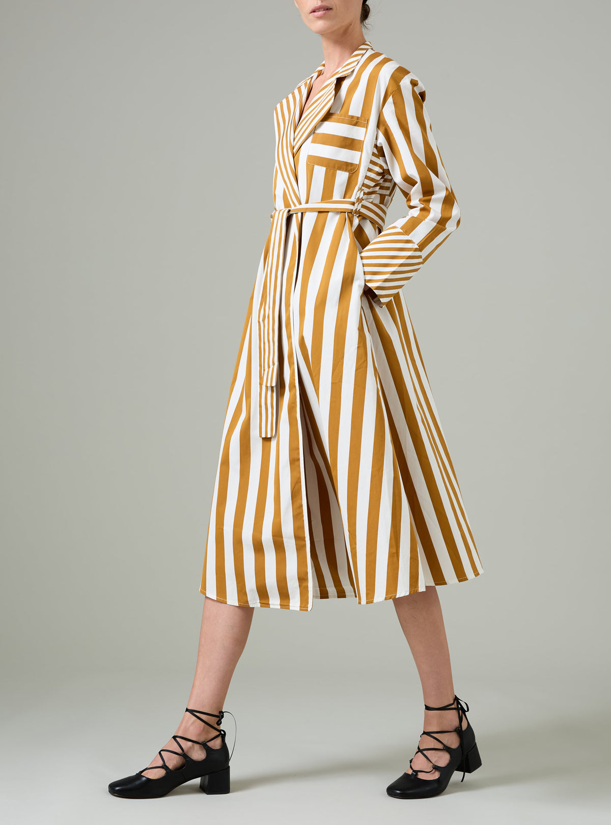 Sacha Robe-Dress - Lido Stripes - Tobacco