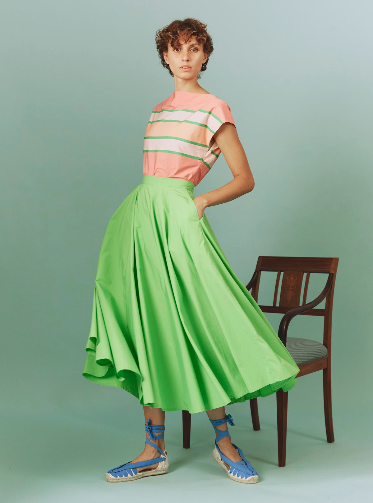Audrey Skirt - Matisse Plain Poplin - Green