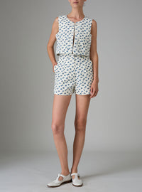 Aloïs Vest - Cottage Block-print - Delft Blues