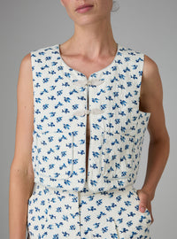 Aloïs Vest - Cottage Block-print - Delft Blues