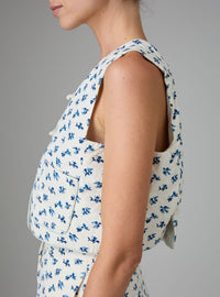Aloïs Vest - Cottage Block-print - Delft Blues