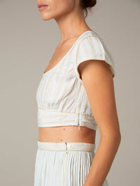 Badani Top - Delphi Chanderi - Nile Green