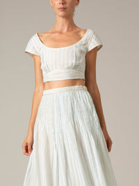 Badani Top - Delphi Chanderi - Nile Green