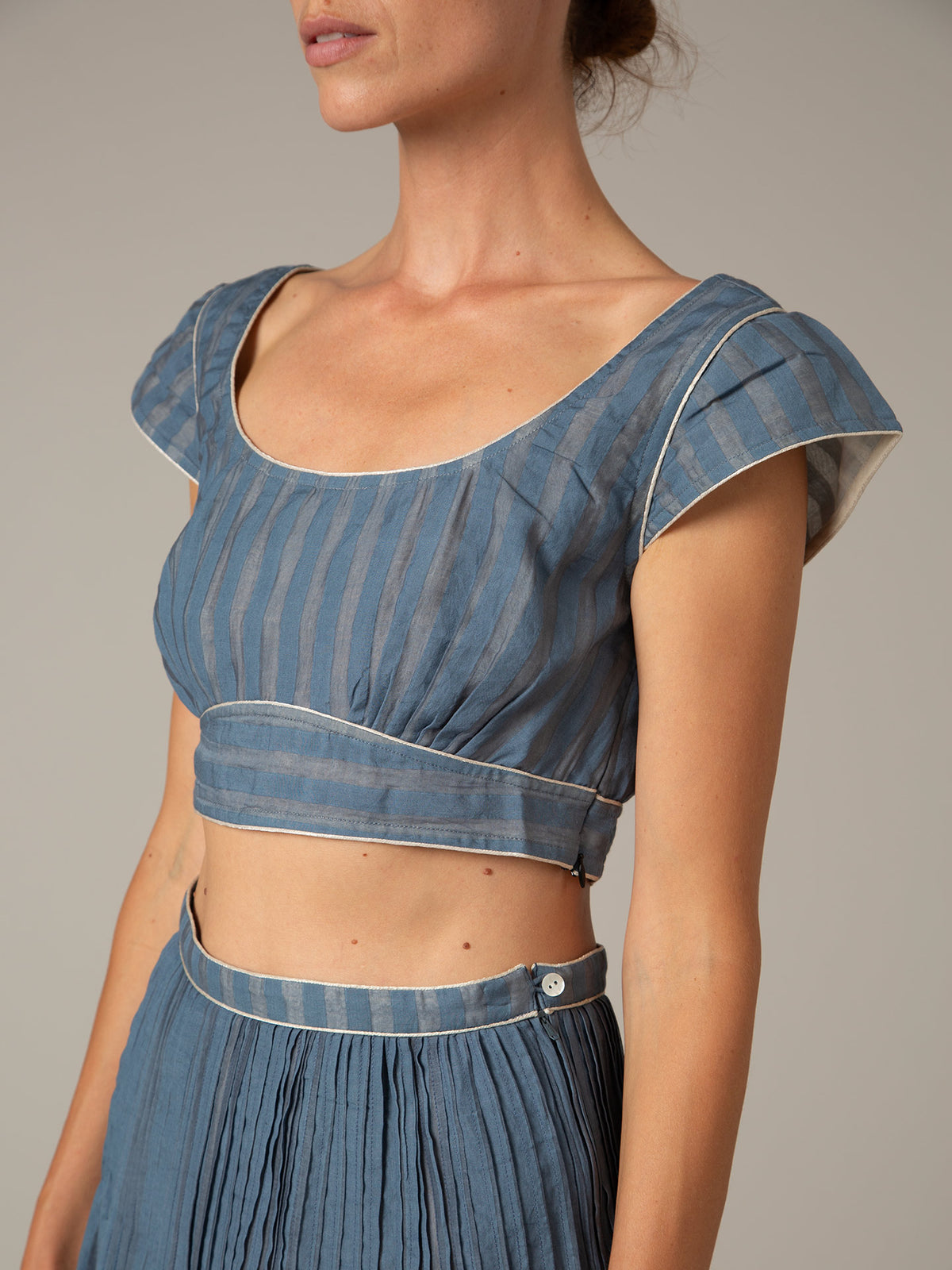 Badani Top - Delphi Chanderi - Storm Blue