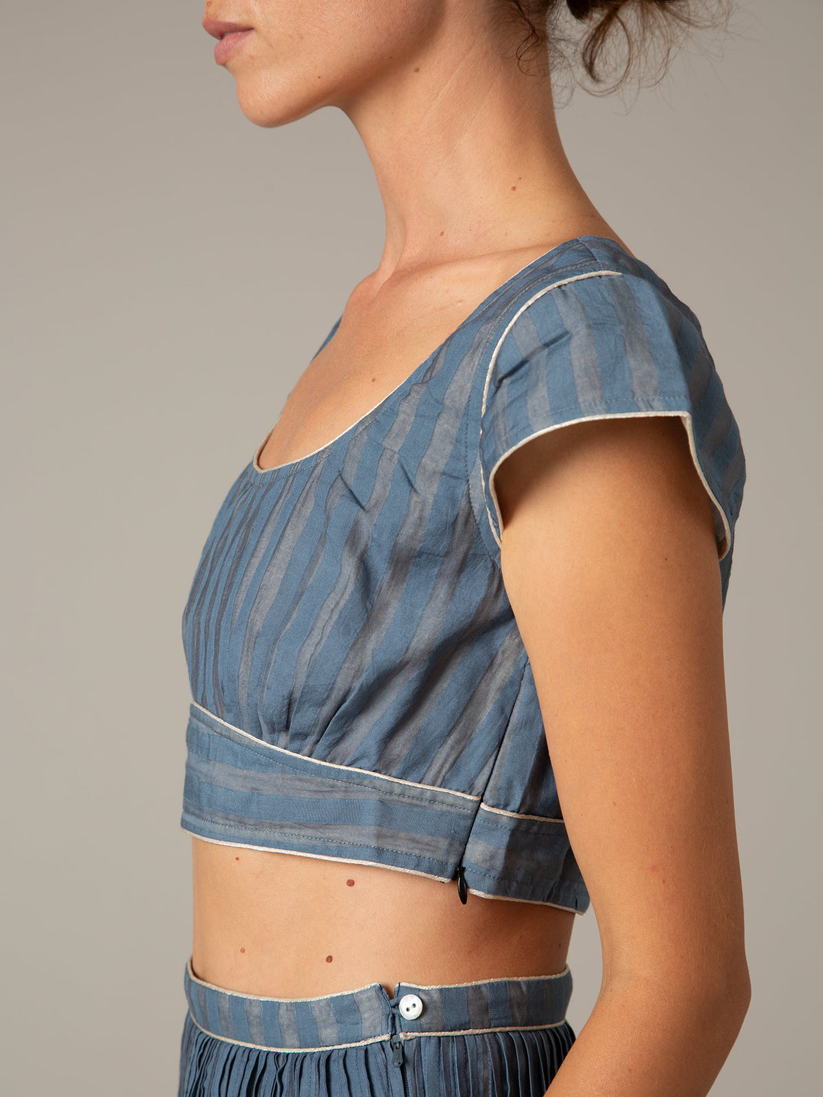 Badani Top - Delphi Chanderi - Storm Blue