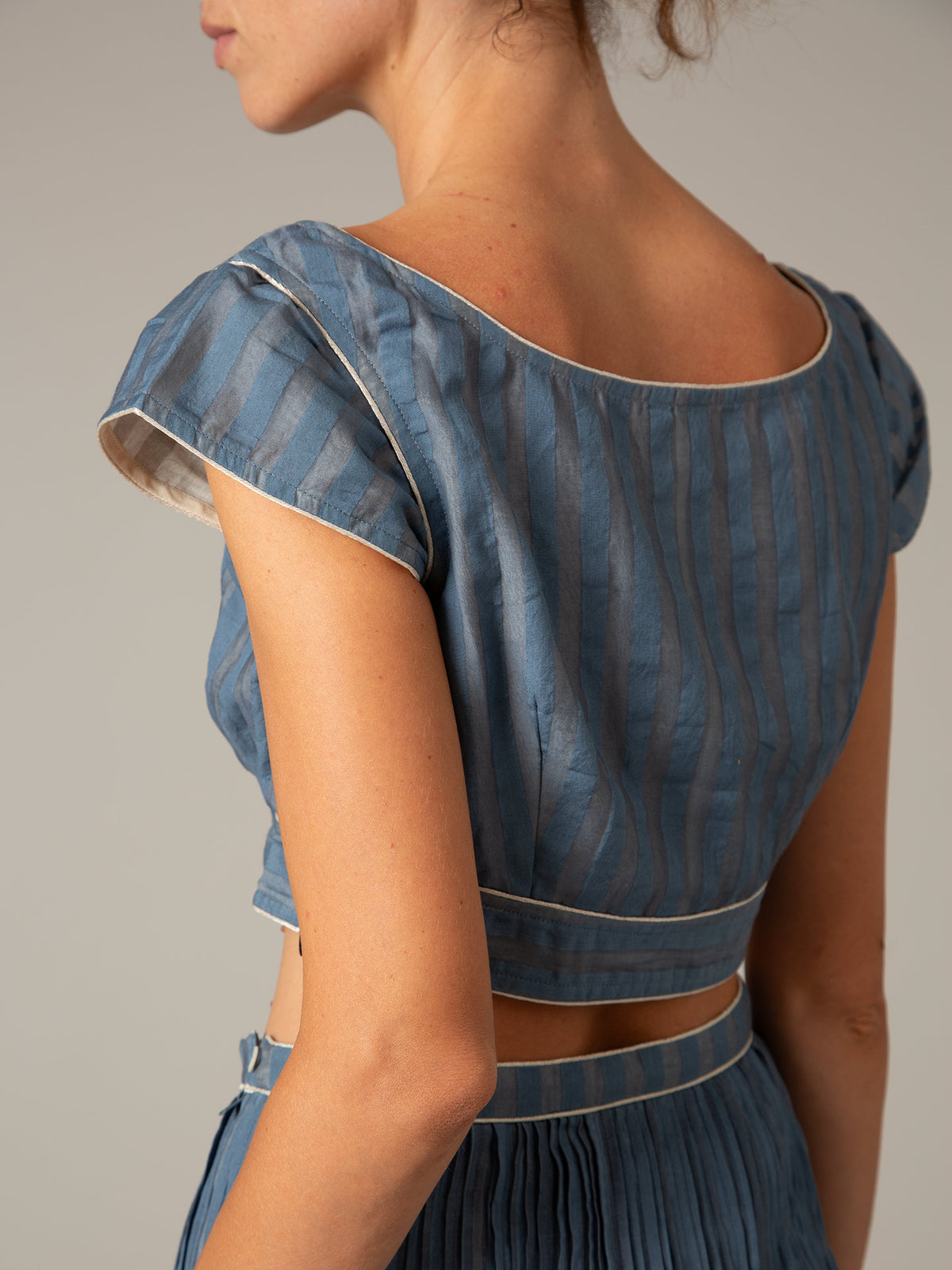 Badani Top - Delphi Chanderi - Storm Blue