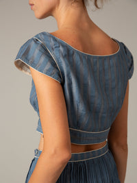 Badani Top - Delphi Chanderi - Storm Blue