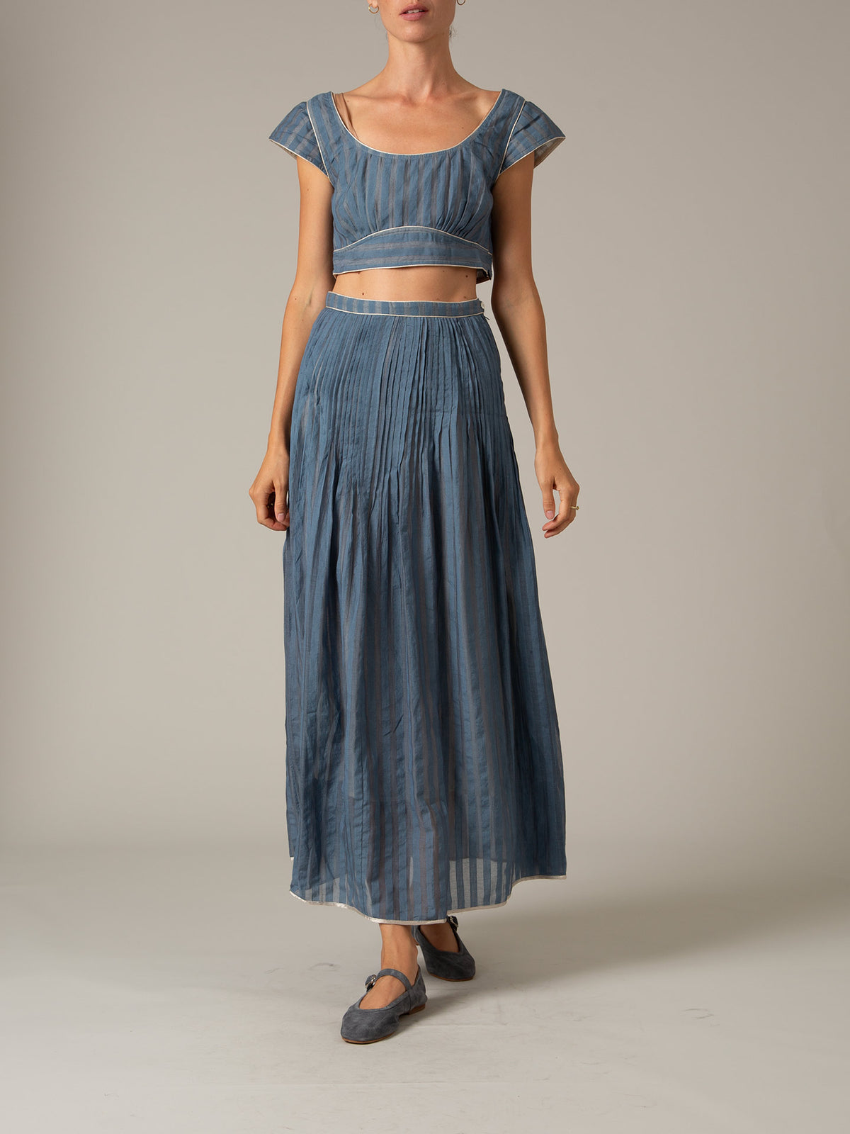 Badani Top - Delphi Chanderi - Storm Blue