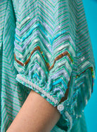 Detail glitter sleeve Eva Mint Midi Dress by Thierry Colson