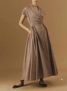 Front view of Isolde Copper Cotton Long Dress by Thierry Colson 