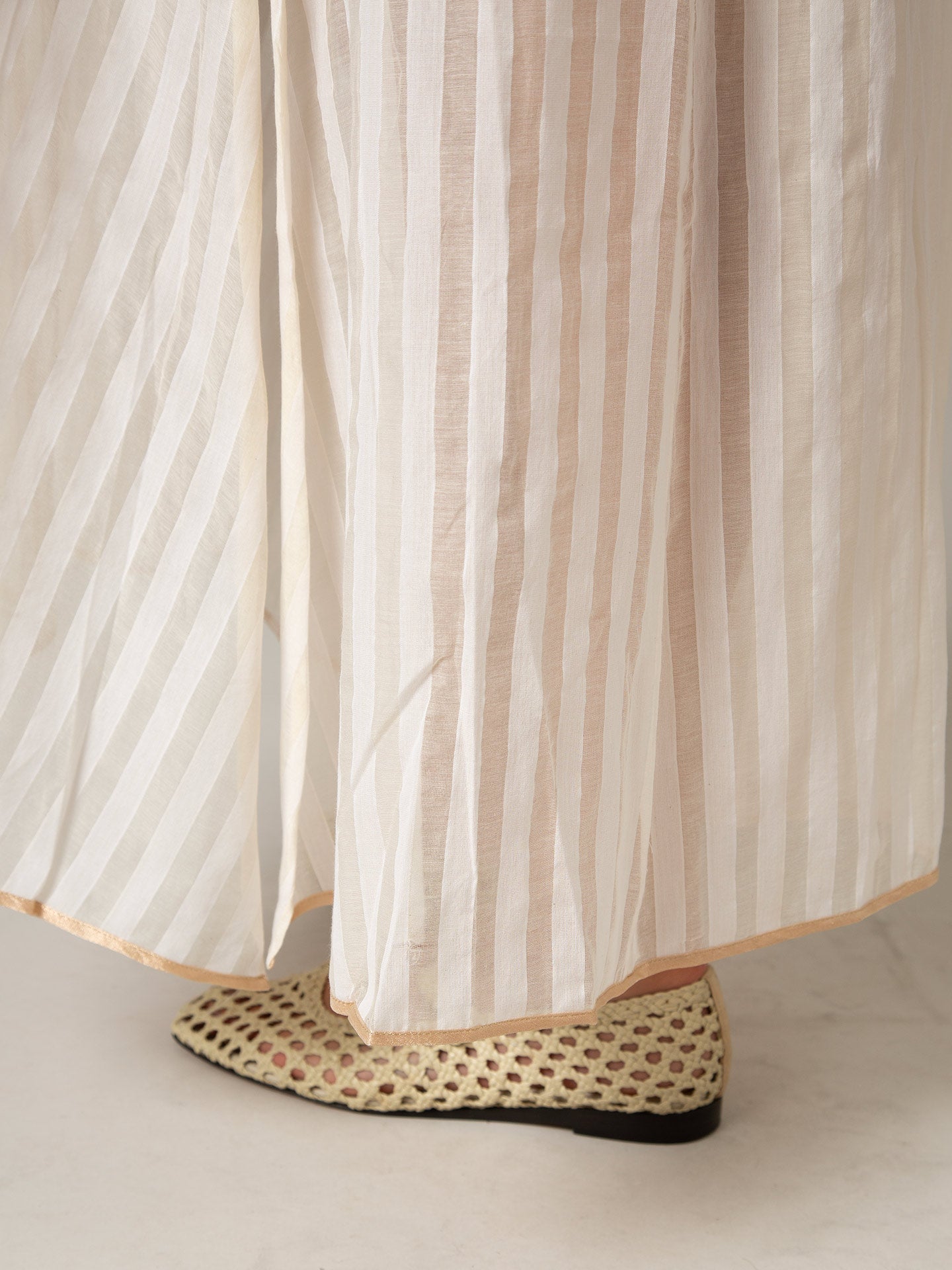 Rachel long Kaftan & Slip Dress - Delphi Chanderi - Ecru – Thierry