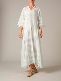 Rachel long Kaftan & Slip Dress - Delphi Chanderi - Nile Green