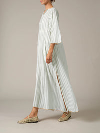 Rachel long Kaftan & Slip Dress - Delphi Chanderi - Nile Green
