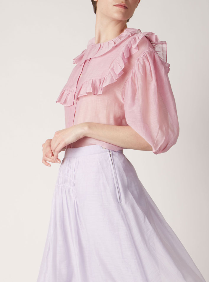 Vanina Rose Petals Lilac Blouse by Thierry Colson