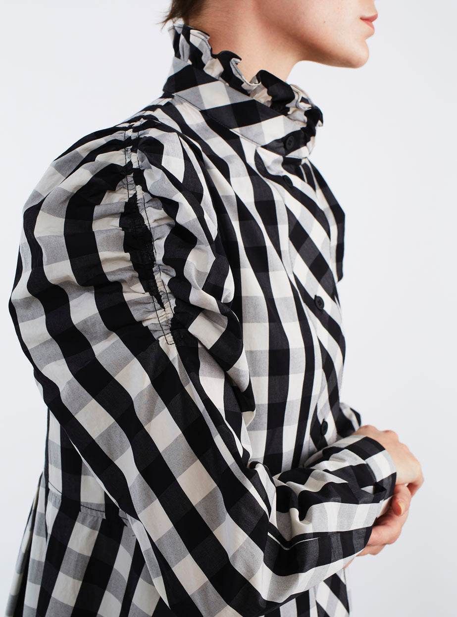 Winter Shirt Dress - Black & White