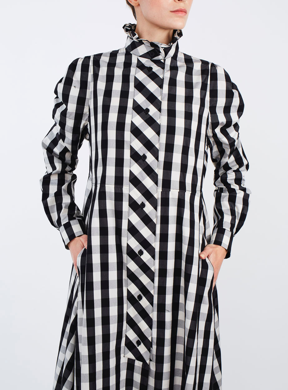 Winter Shirt Dress - Black & White