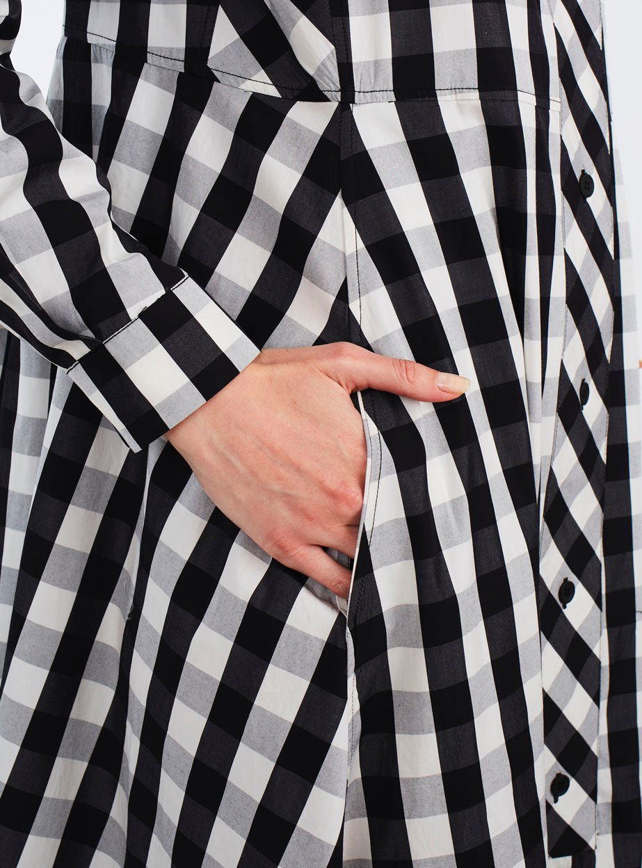 Winter Shirt Dress - Black & White