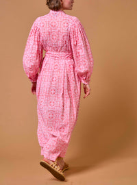 Yvonne long dress - Mughal Blockprint - Multico Red