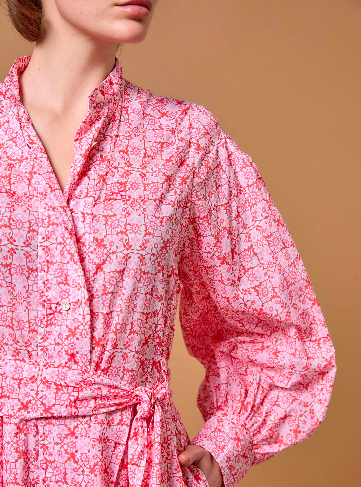 Yvonne long dress - Mughal Blockprint - Multico Red