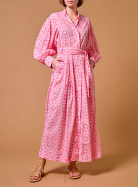 Yvonne long dress - Mughal Blockprint - Multico Red