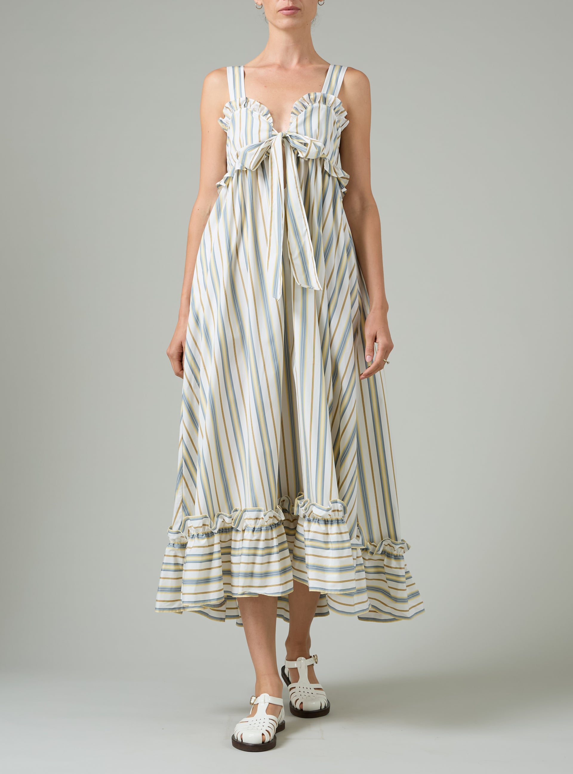 light grey wedding dress Valentina dress - Yellow & Grey