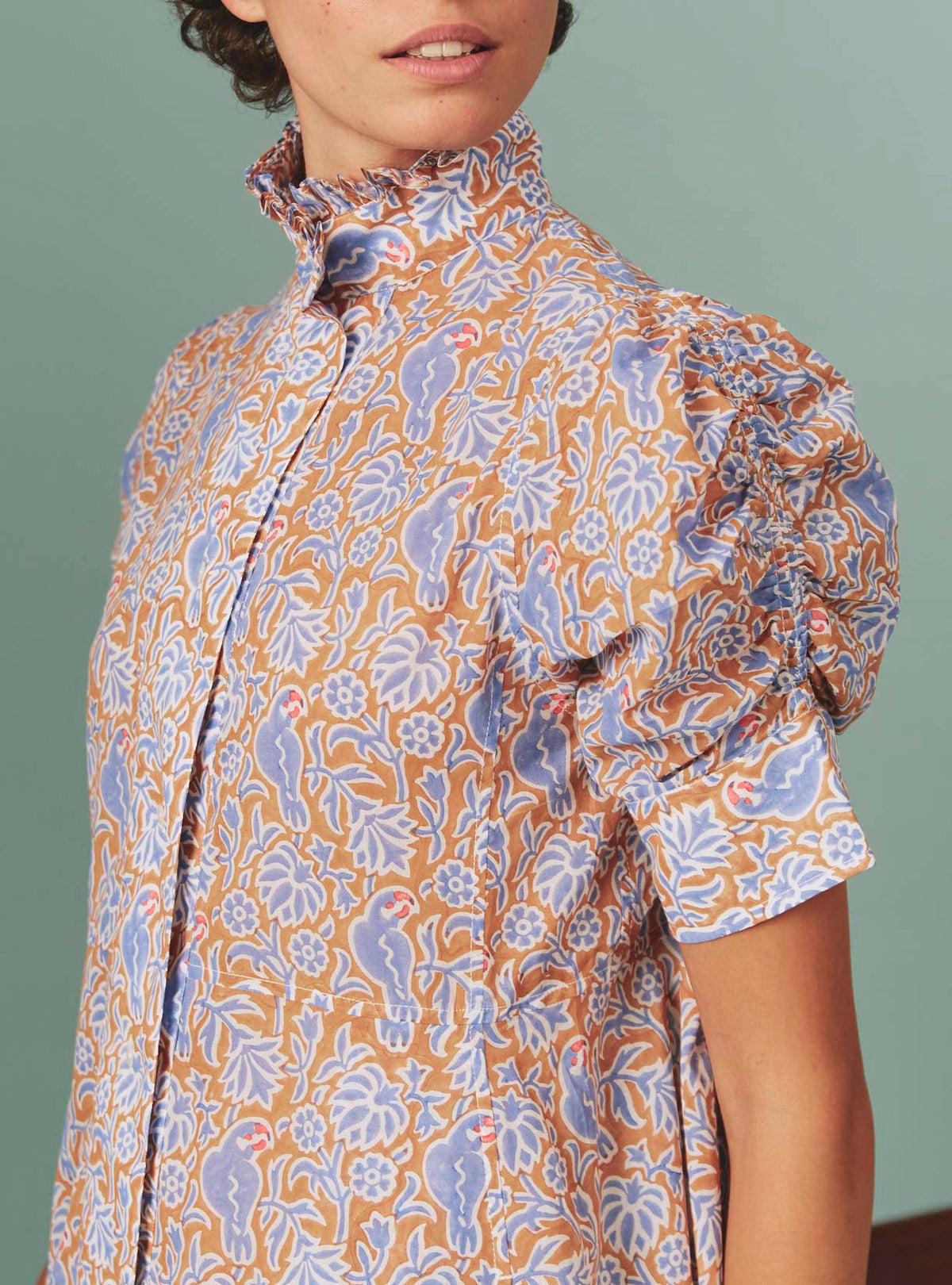 Venetia Dress - Parrot Print - Arancio / Lavender