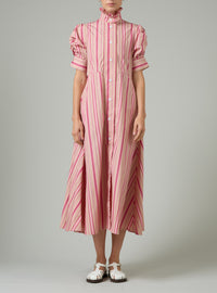 Venetia dress - Biscuit & Pink - Capri Stripes