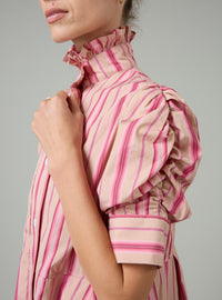 Venetia dress - Biscuit & Pink - Capri Stripes