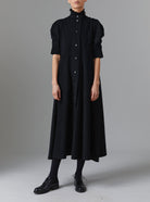 Front view of Venetia Black Dress - Tirolean Cord by Thierry Colson