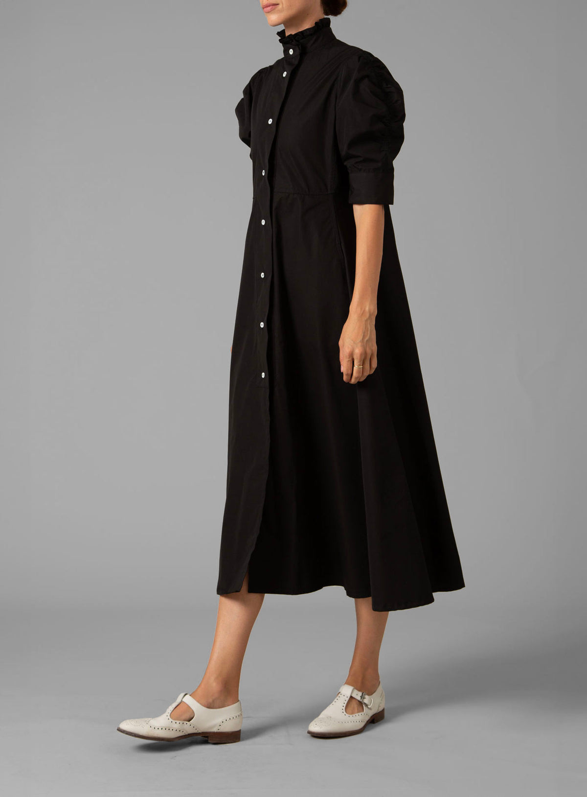 Venetia Dress - Plain Poplin - Black