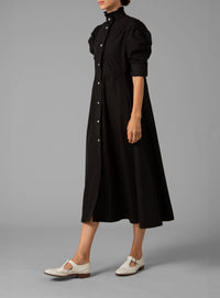 Venetia Dress - Plain Poplin - Black