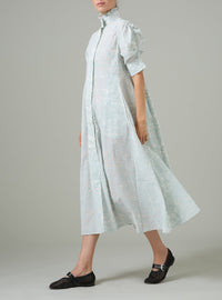 Venetia Dress - Elizabethan Block Print - Mint