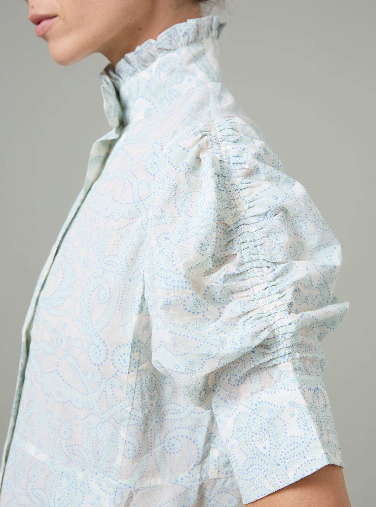 Venetia Dress - Elizabethan Block Print - Mint