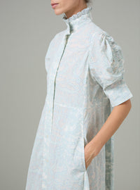 Venetia Dress - Elizabethan Block Print - Mint
