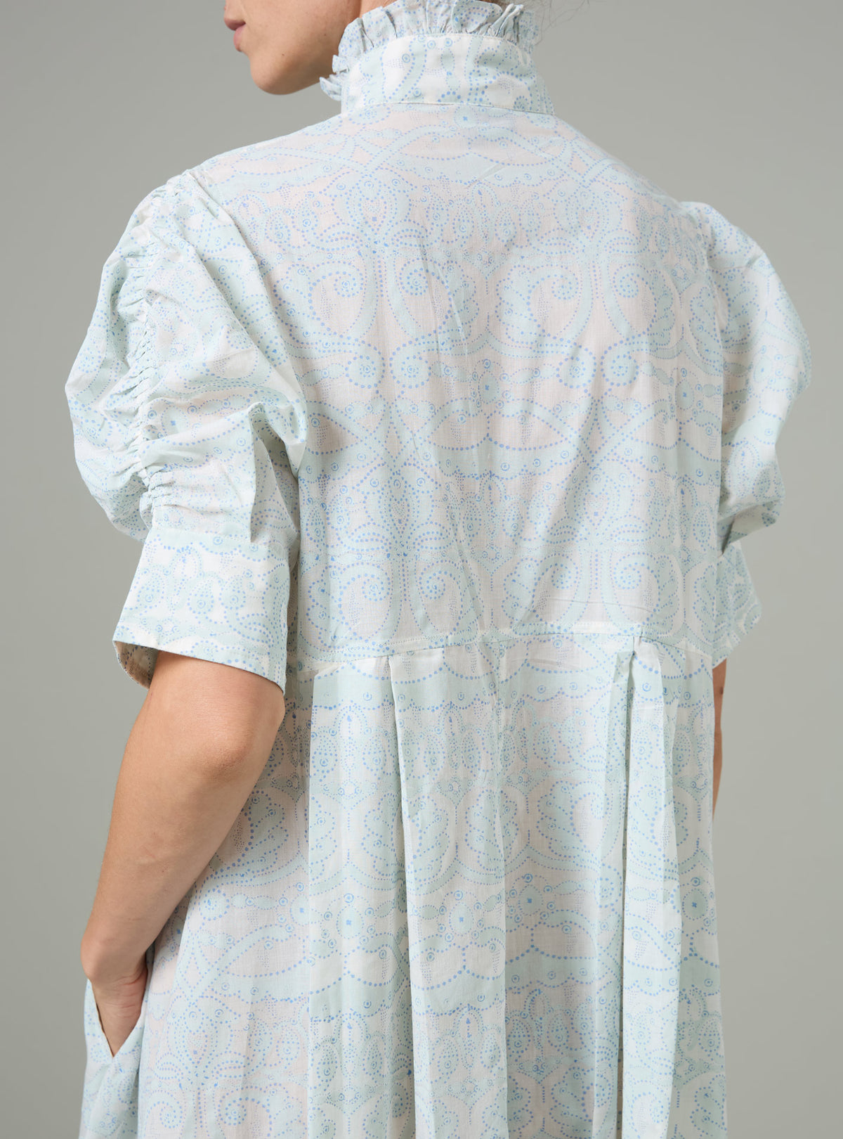 Venetia Dress - Elizabethan Block Print - Mint
