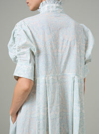 Venetia Dress - Elizabethan Block Print - Mint