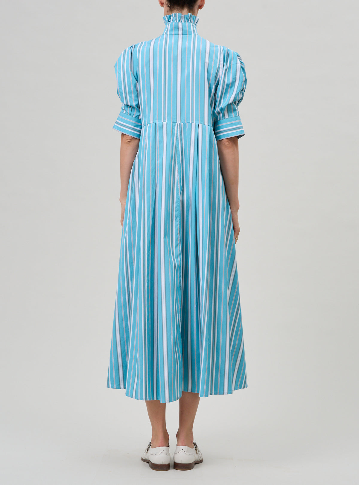 Venetia dress - Lagoon & White - Capri Stripes