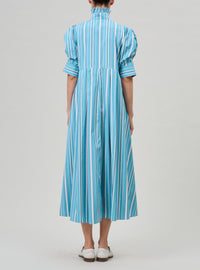 Venetia dress - Lagoon & White - Capri Stripes